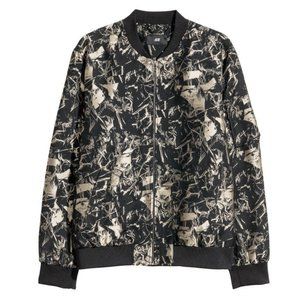 H&M Bomber Jacket Black/Gold Detail Size Small